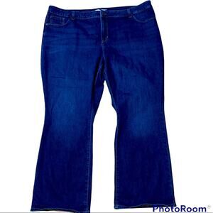 Old Navy Kicker Bootcut high rise secret slim dark rinse pockets size plus short